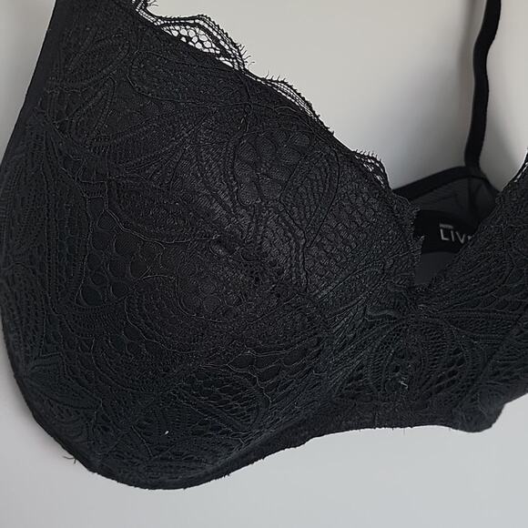 Lively Lace No Wire Push Up Bra, Jet Black, 36DDD - Picture 3 of 8